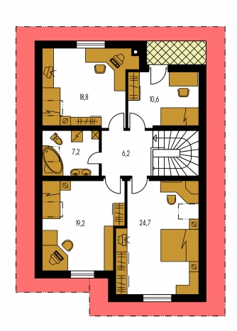 Floor plan of second floor - KLASSIK 143
